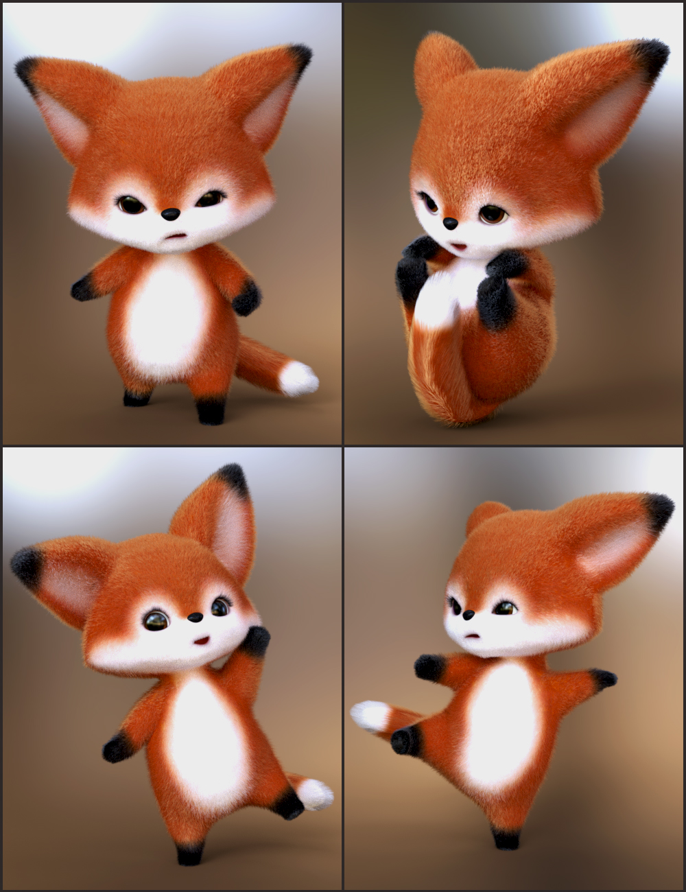 Mighty Scamp Poses for Scamp the Fox by: Quixotry, 3D Models by Daz 3D