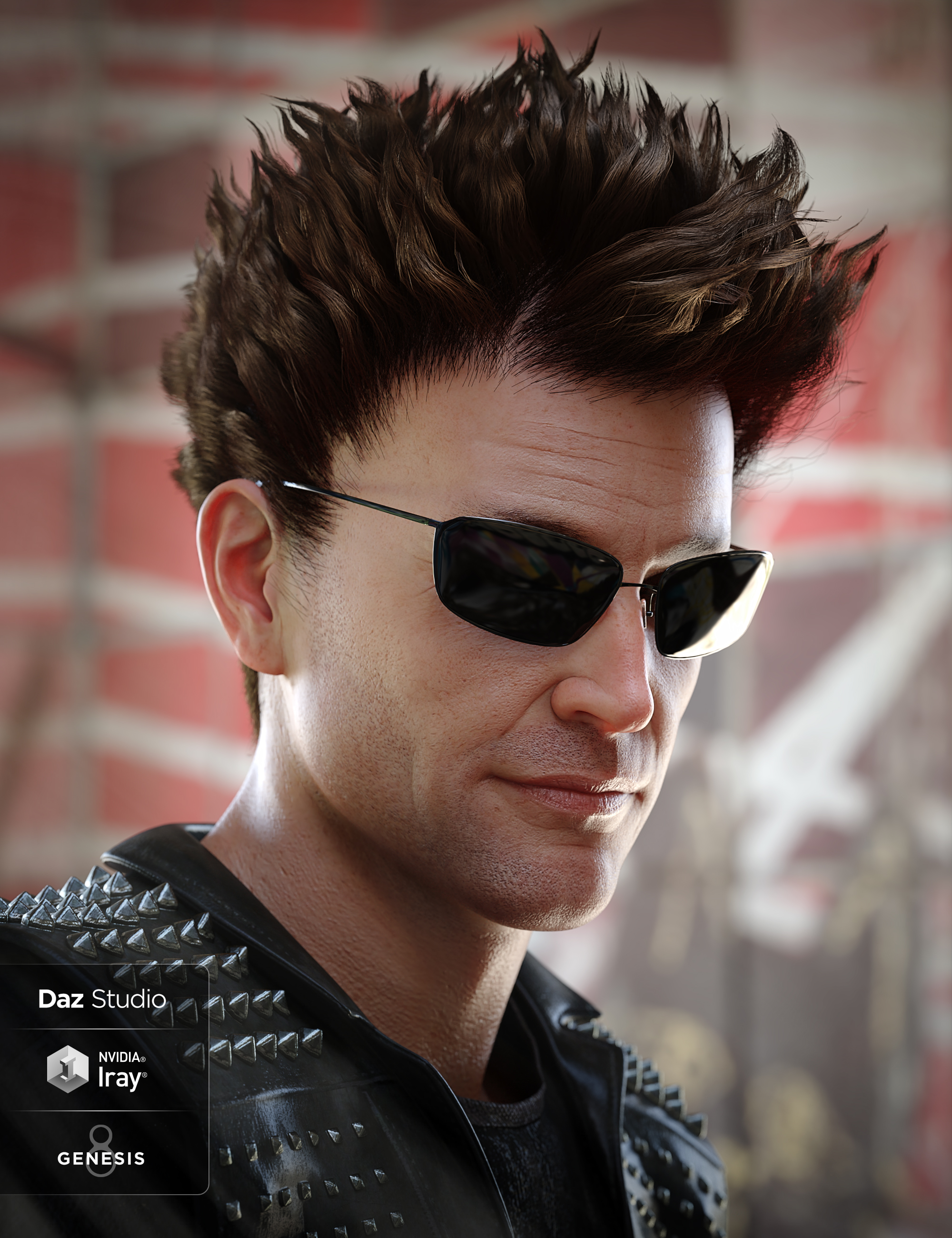 dForce C1 Spiky Hair for Genesis 3 and 8 by: Cake One, 3D Models by Daz 3D
