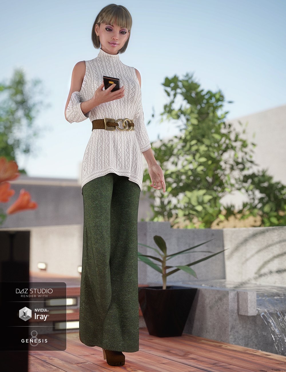 dForce Sweater Outfit Textures for Genesis 8 Female(s) by: Anna Benjamin, 3D Models by Daz 3D