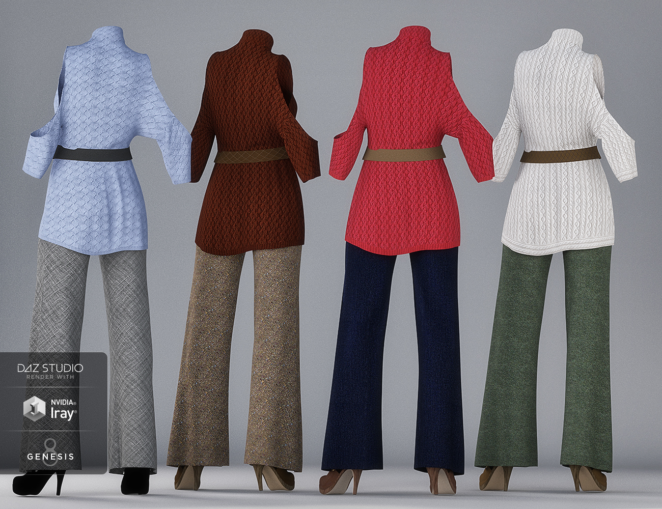 dForce Sweater Outfit Textures for Genesis 8 Female(s) by: Anna Benjamin, 3D Models by Daz 3D