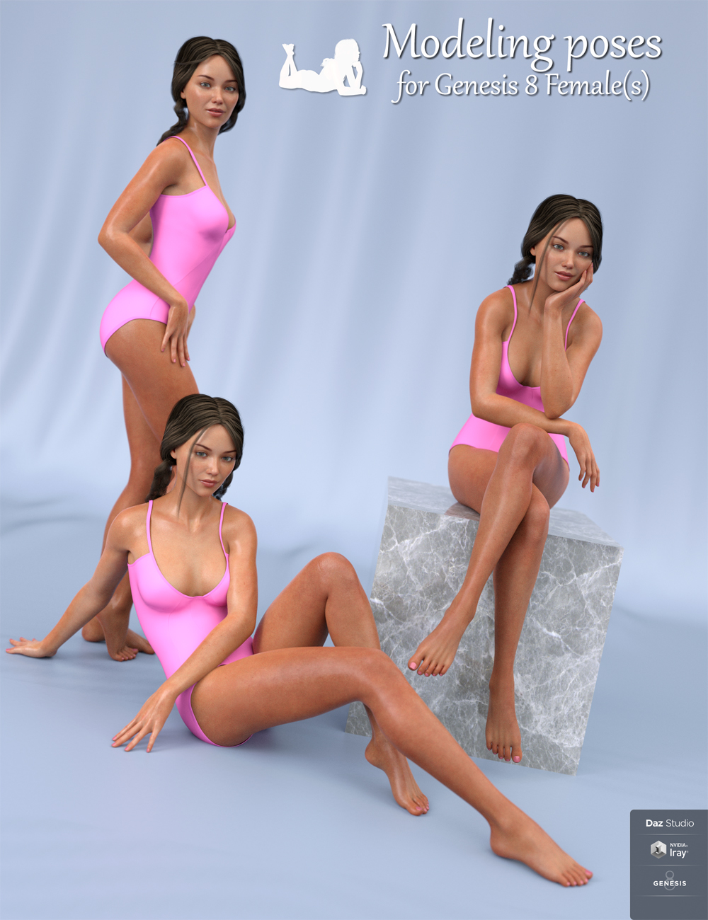 Modeling Poses for Genesis 8 Female(s) by: Navi, 3D Models by Daz 3D