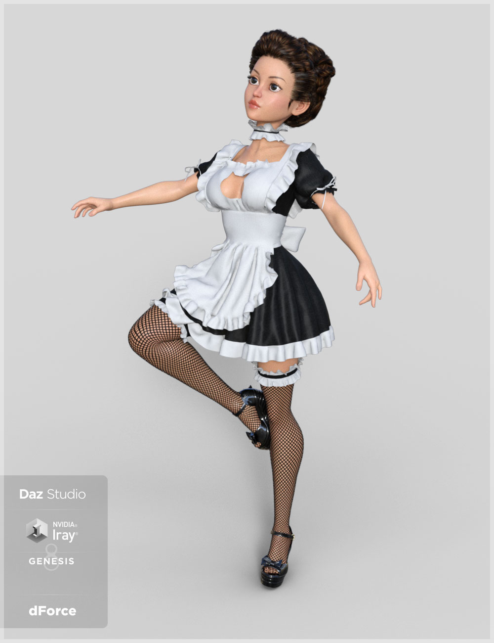 Dforce French Maid Servant Outfit For Genesis 8 Females Daz 3d 