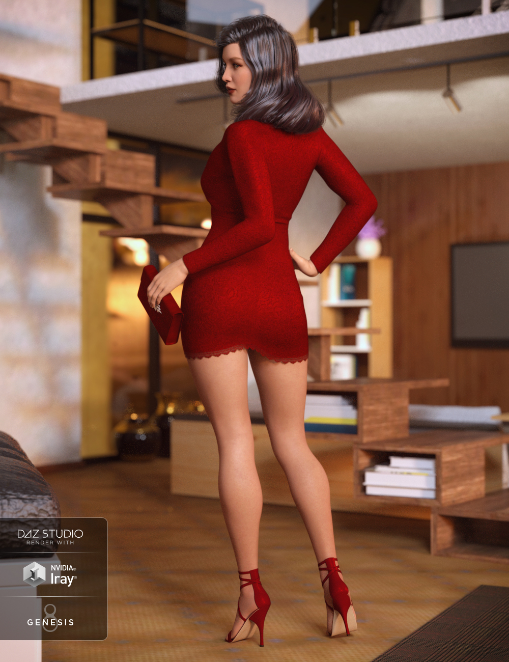 dForce Chic Club Outfit for Genesis 8 Female(s) by: DirtyFairyNikisatez, 3D Models by Daz 3D