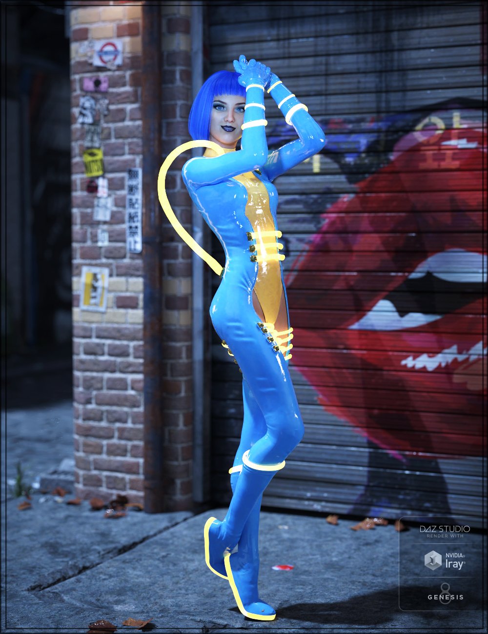 Cyber Neon Catsuit for Genesis 8 Female(s)