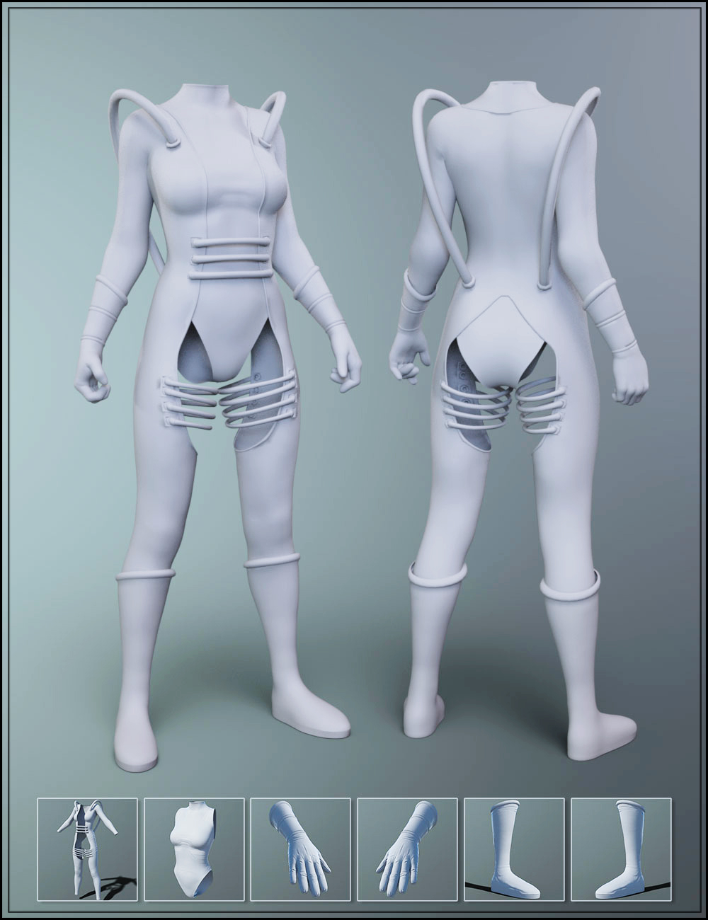 Cyber Neon Catsuit For Genesis 8 Female(s) 