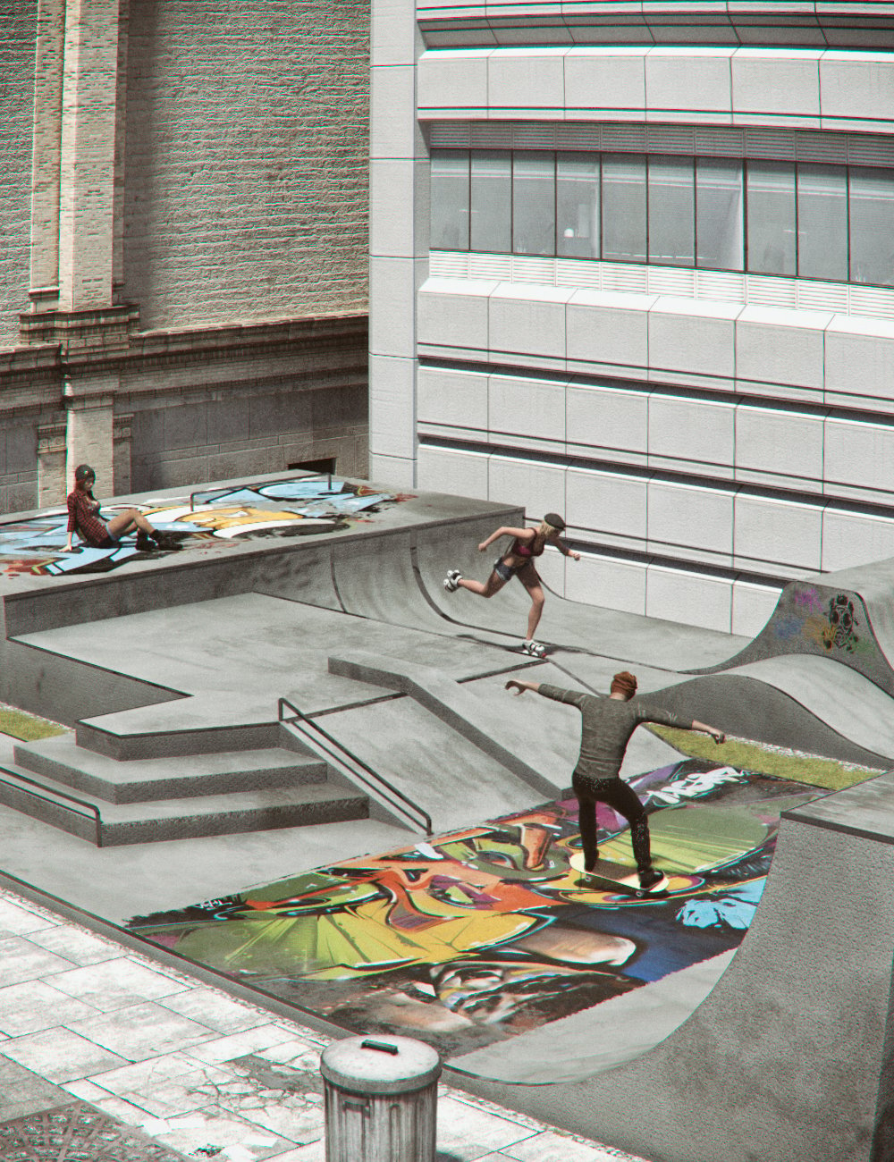 Urban Skatepark by: Mely3D, 3D Models by Daz 3D
