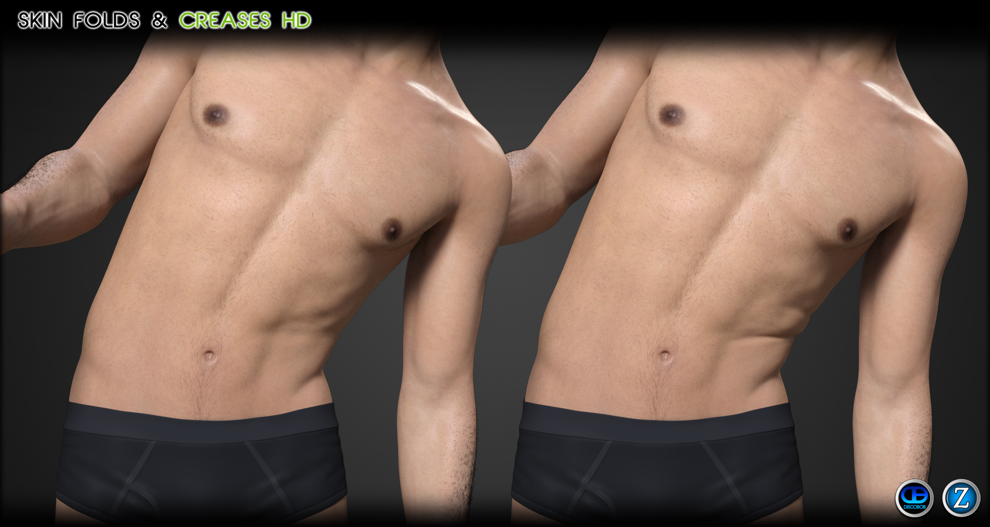 Skin Folds & Creases HD for Genesis 3 & 8 Male | Daz 3D