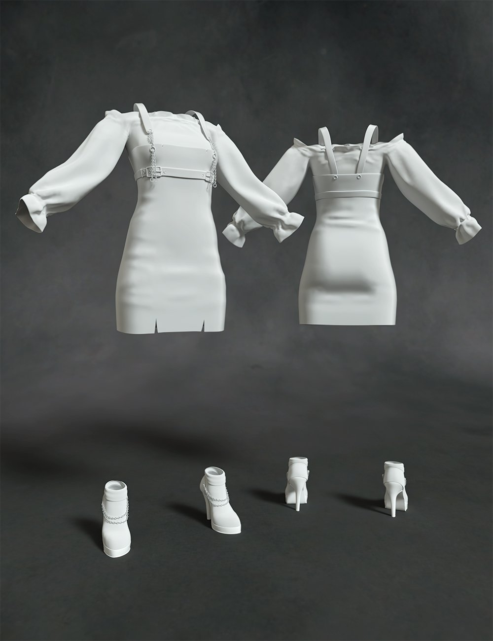 dForce Suspender Dress for Genesis 8 Females by: 3D-GHDesignBarbara BrundonSade, 3D Models by Daz 3D