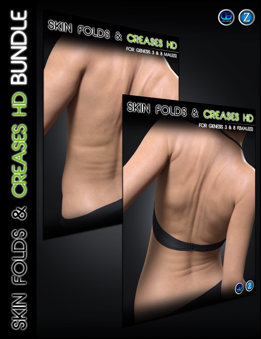 Skin Folds & Creases HD for Genesis 3 and 8 Bundle by: Zev0Josh Darling, 3D Models by Daz 3D
