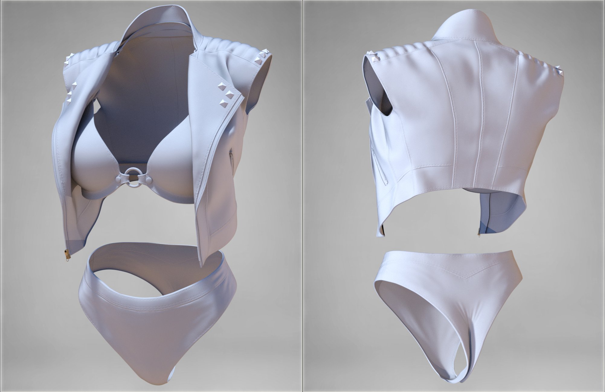 COG Leather Vest and Bikini for Genesis 8 Female(s) by: CatOnGlade, 3D Models by Daz 3D