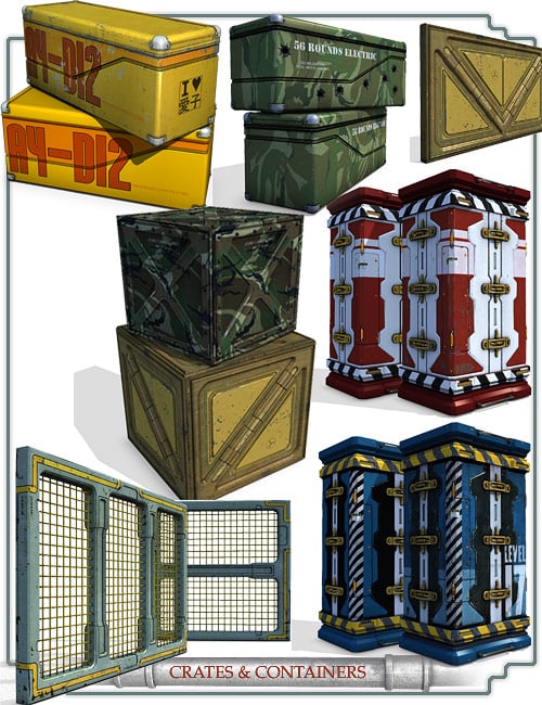 Crates And Containers 2.5 by: , 3D Models by Daz 3D