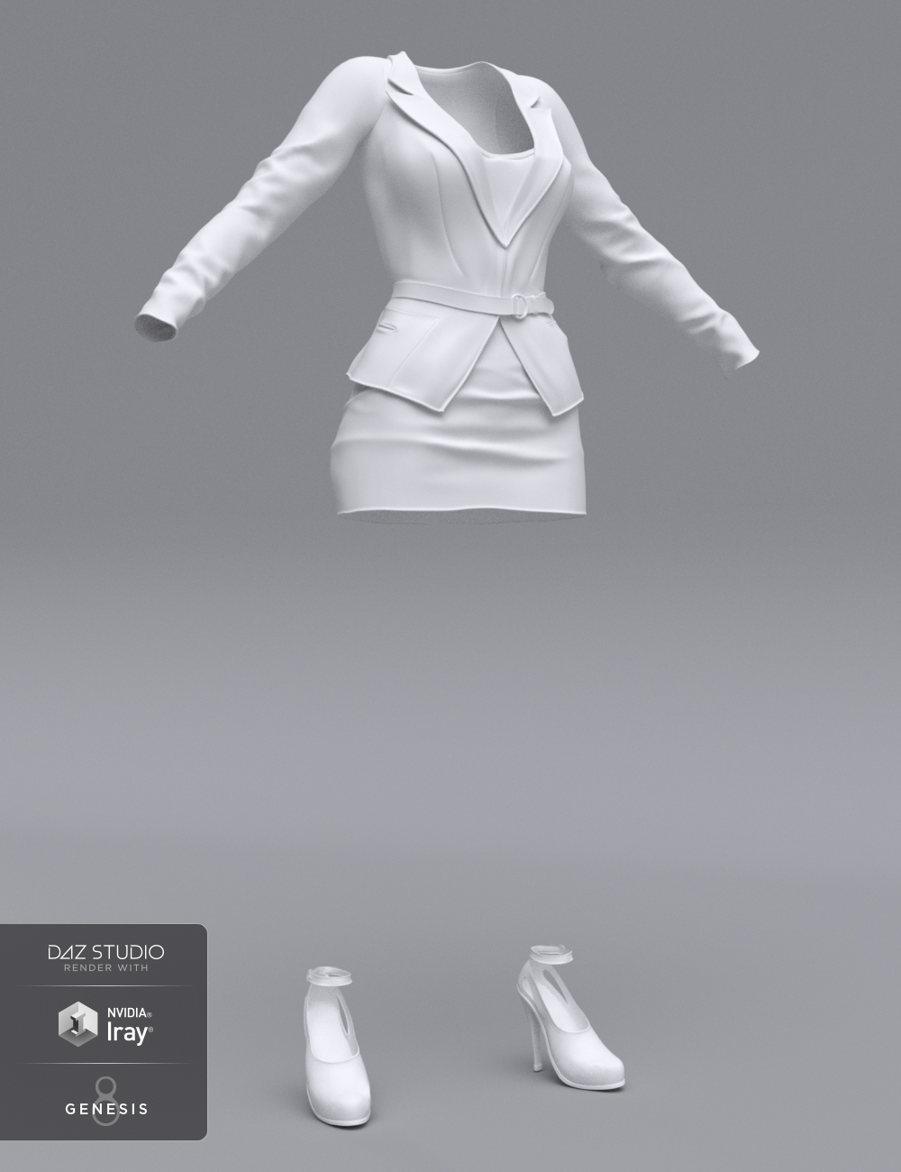 Cute Casual Jacket and Skirt for Genesis 8 Female(s) by: 4blueyes, 3D Models by Daz 3D