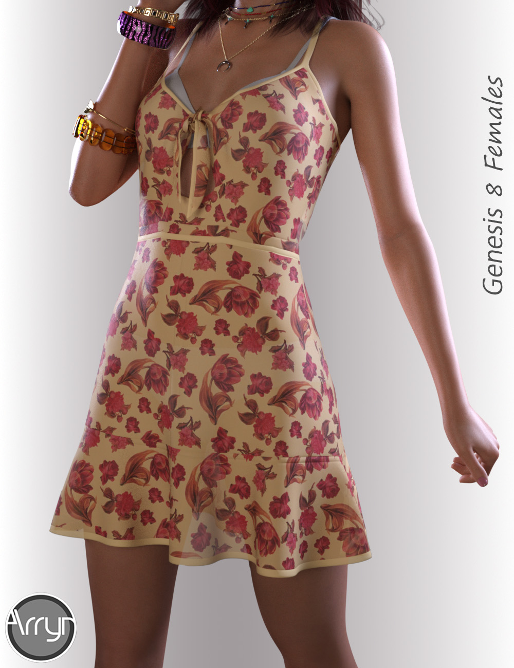 dForce Alana Candy Dress for Genesis 8 Female(s) | Daz 3D