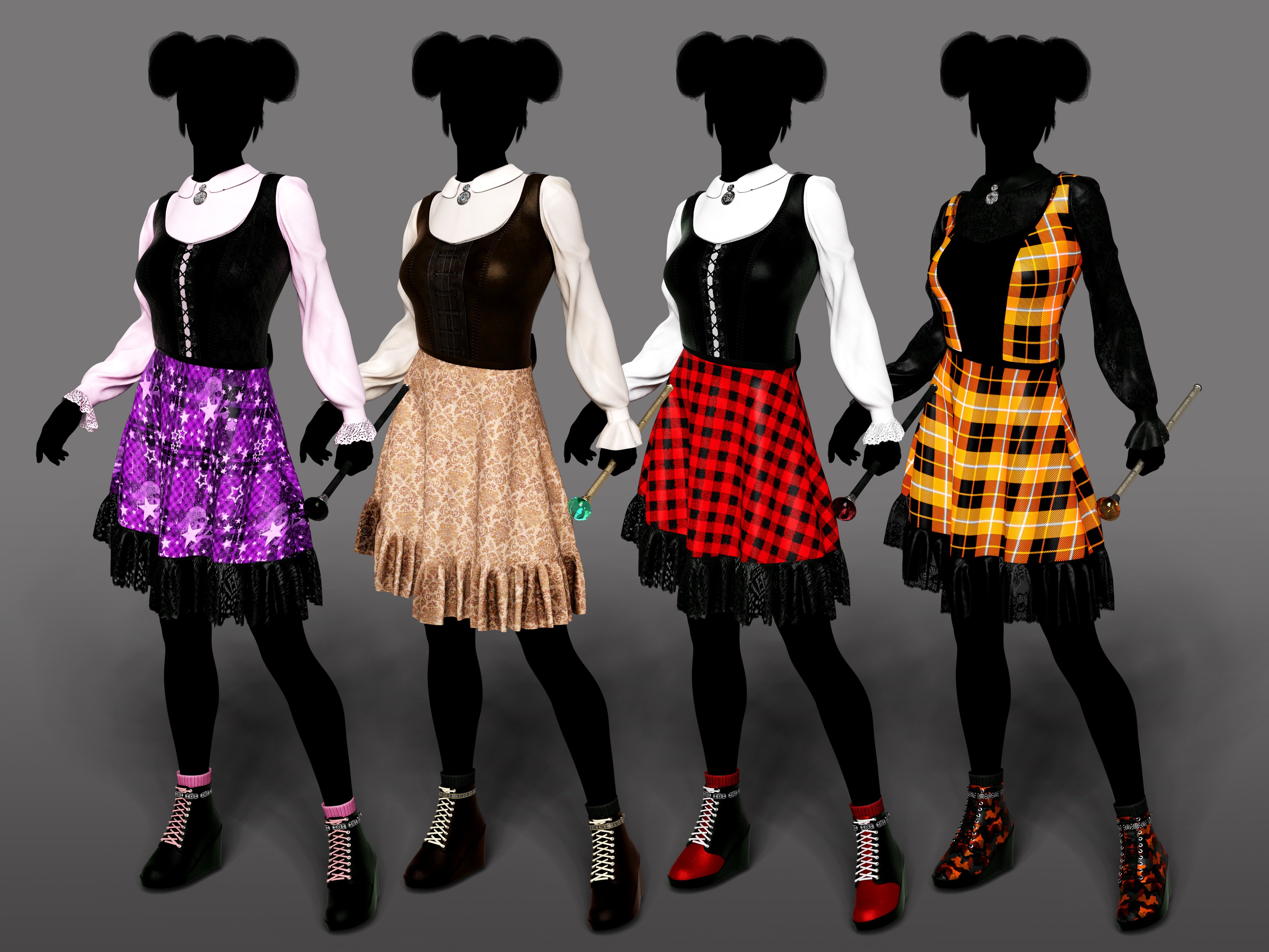 dForce Goth Princess Outfit for Genesis 8 Females | Daz 3D