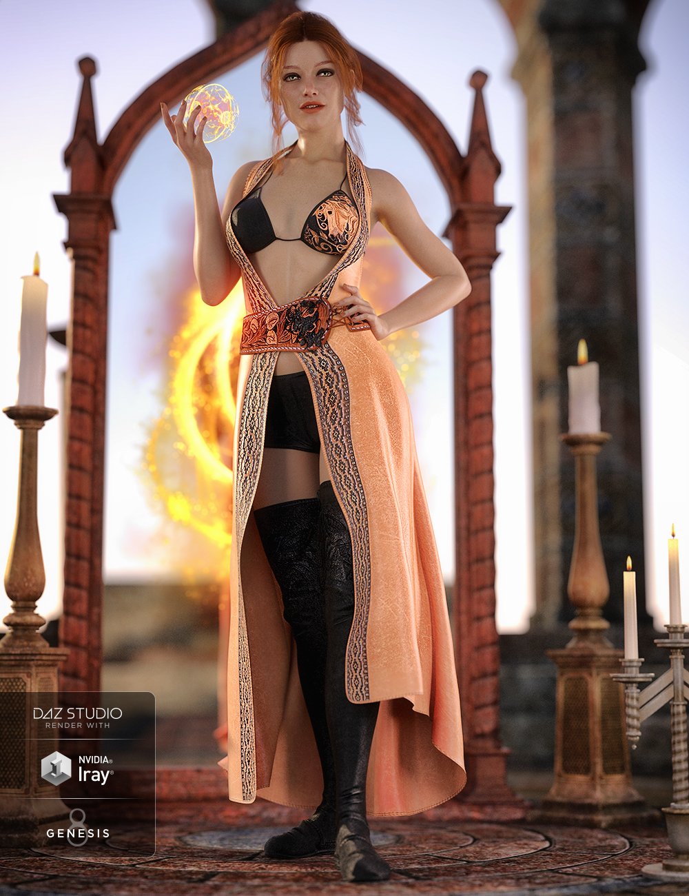 dForce Azahara Outfit Textures for Genesis 8 Female(s) by: Shox-Design, 3D Models by Daz 3D