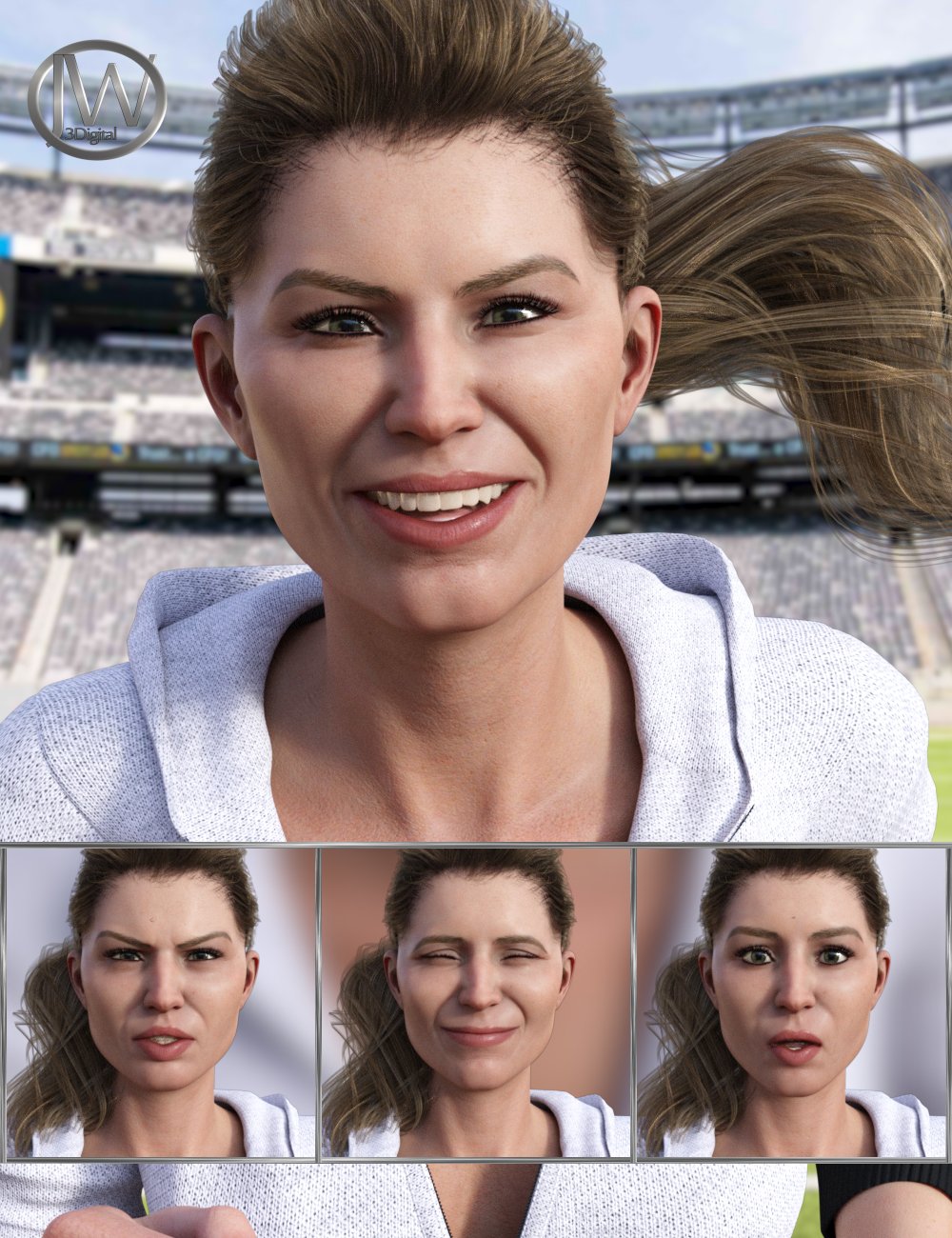 Athletic Life - Expressions for Genesis 8 Female and Jenni 8 by: JWolf, 3D Models by Daz 3D