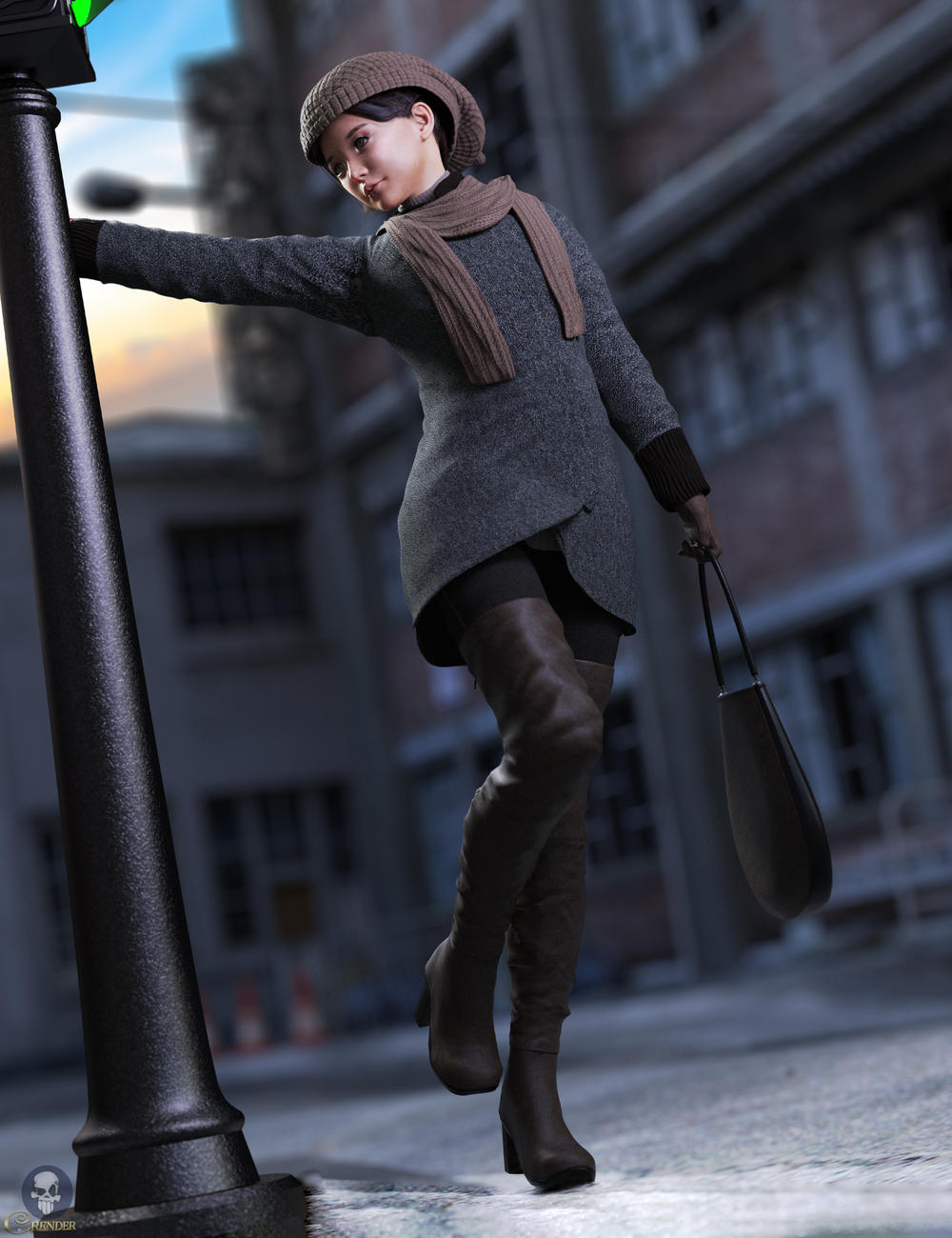 dForce Casual Autumn Outfit for Genesis 8 Female(s) by: Sixus1 Media, 3D Models by Daz 3D
