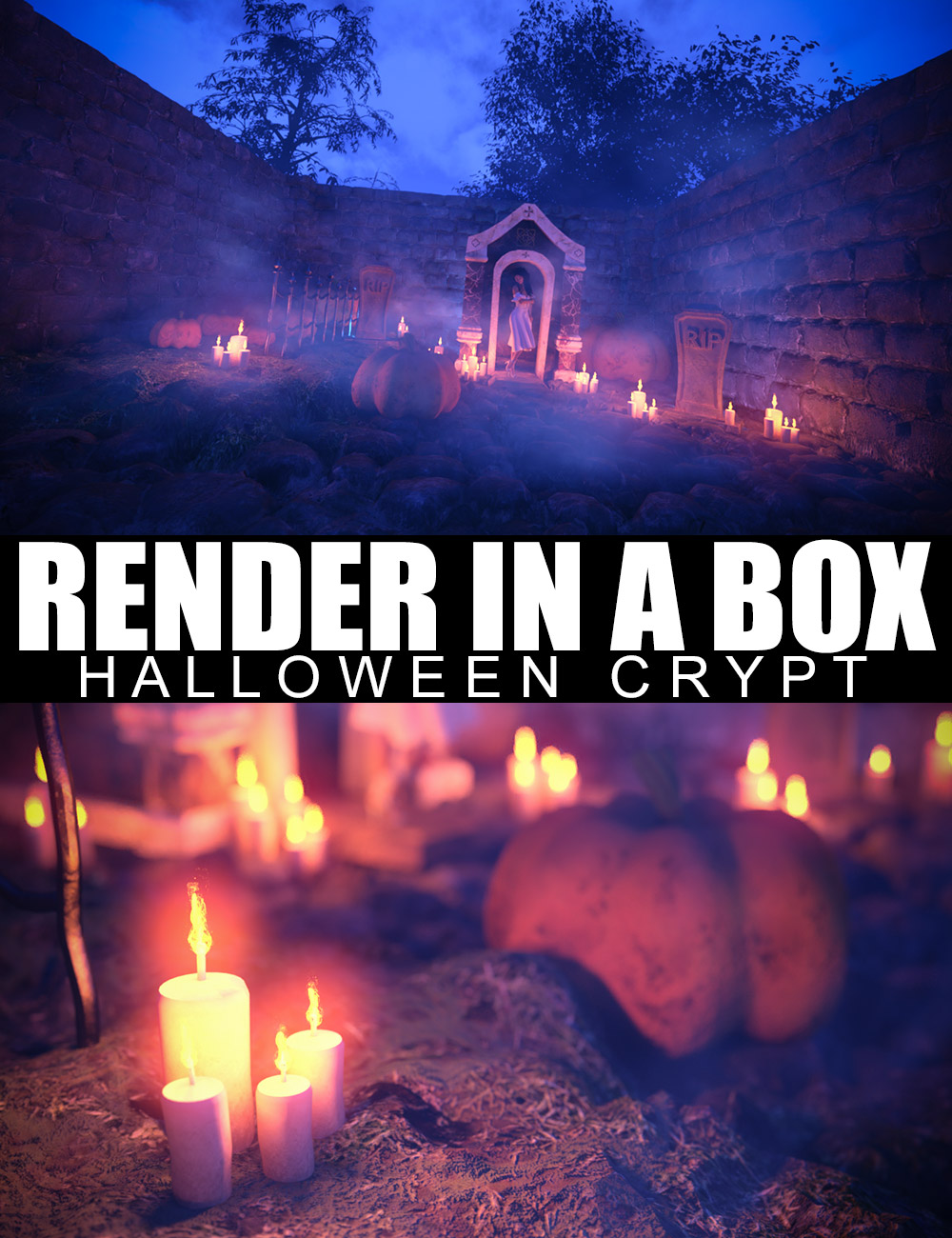 Render In A Box - Halloween Crypt by: Dreamlight, 3D Models by Daz 3D