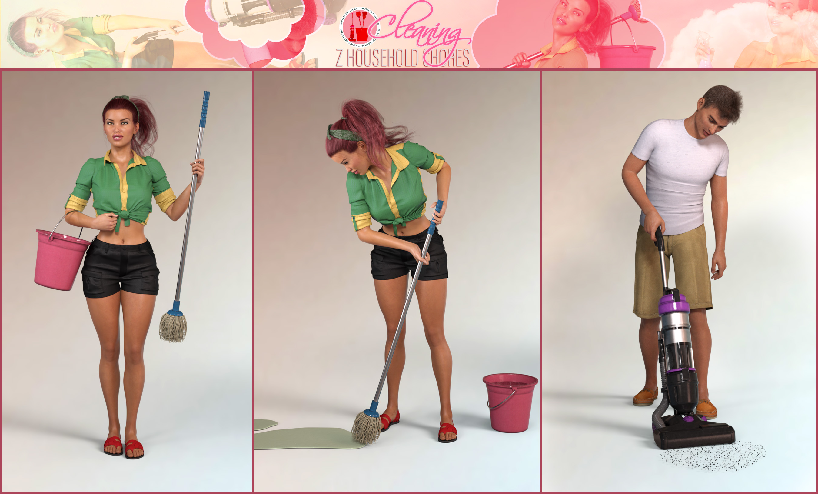 Z Household Chores Cleaning For Genesis 8 Daz 3d 4539