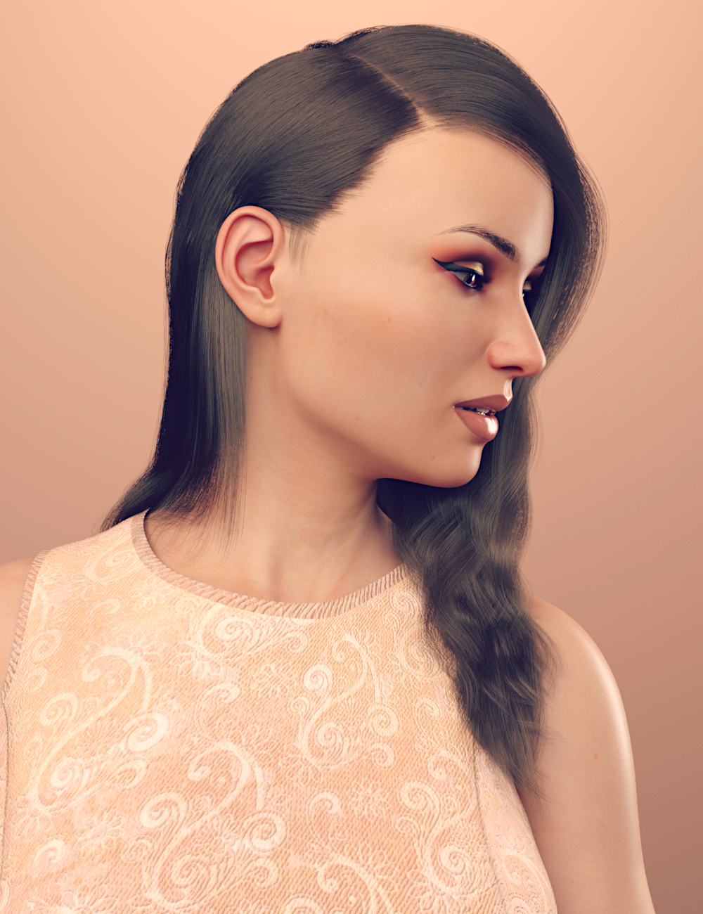 dForce Rozarie Hair for Genesis 8 & 3 Female(s) by: Toyen, 3D Models by Daz 3D