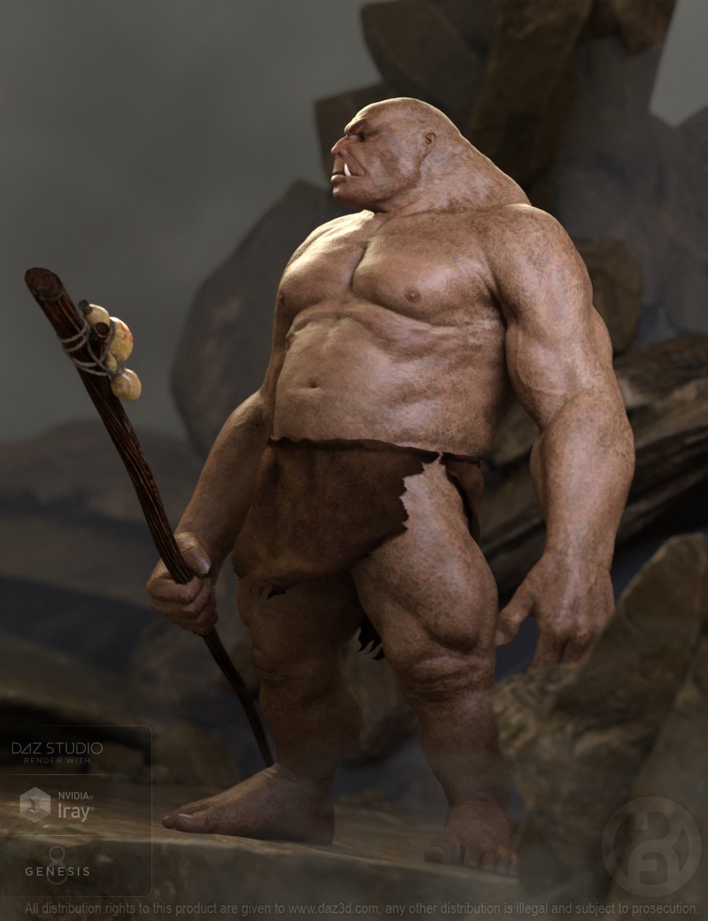 The Big Beast Ogre for Genesis 8 Male by: RawArt, 3D Models by Daz 3D