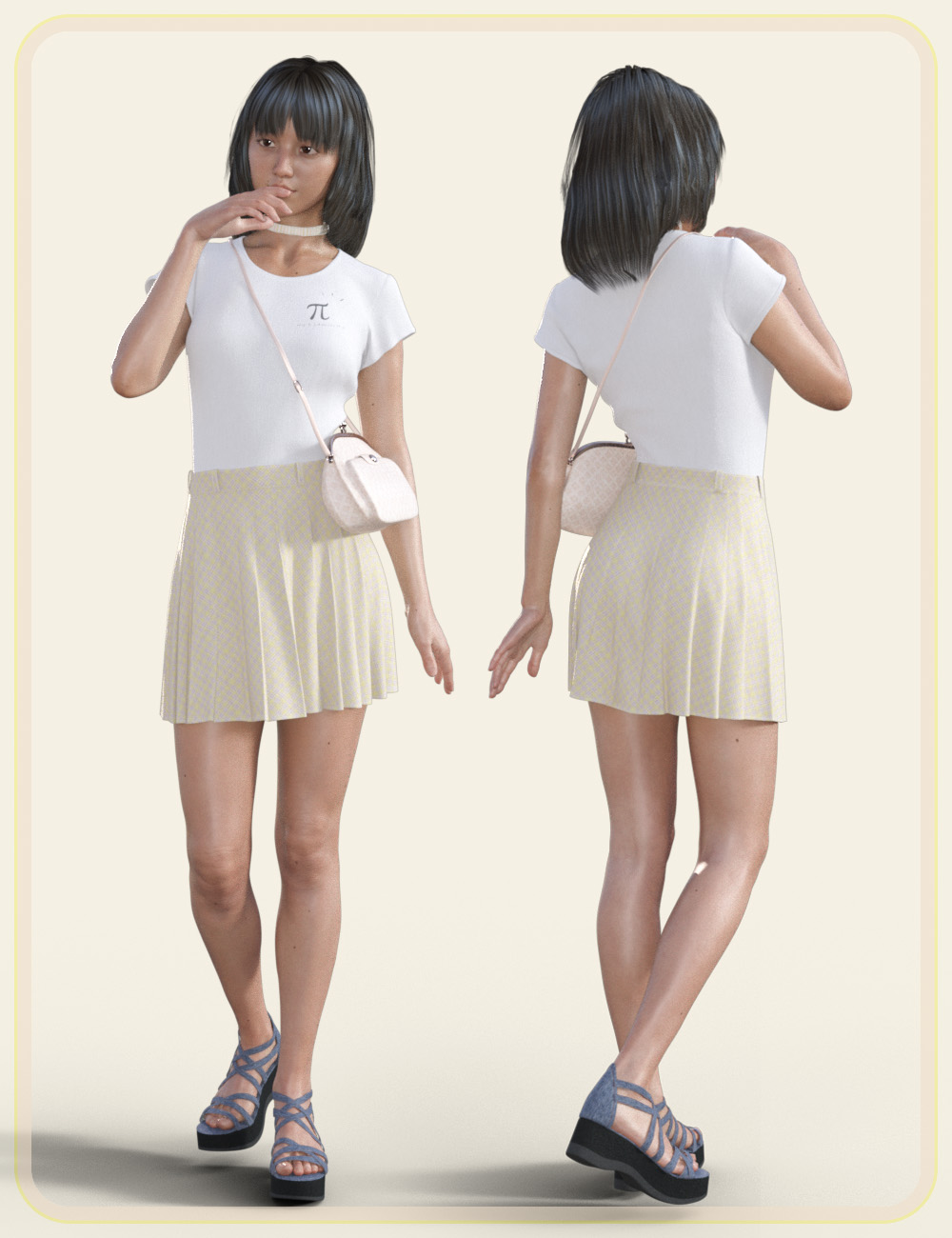 dForce Young Casual Style Outfit for Genesis 8 Female(s) by: tentman, 3D Models by Daz 3D