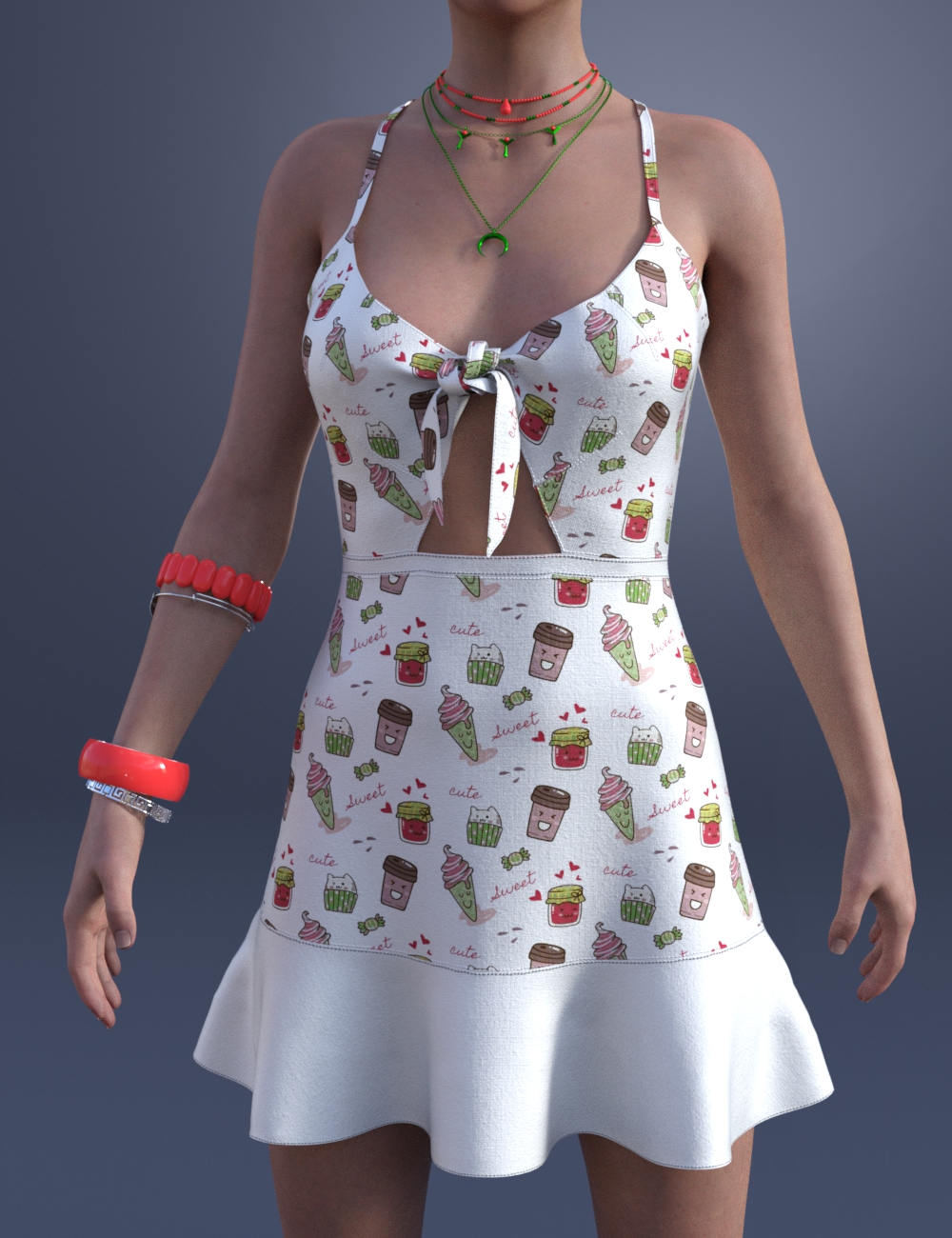 dForce Alana Candy Dress Textures | Daz 3D