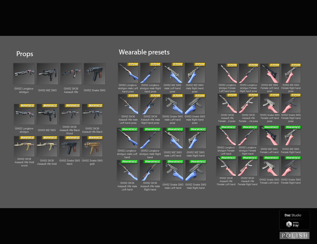 Gangster Weapons 02 Gangster Weapons 02 by: Polish, 3D Models by Daz 3D