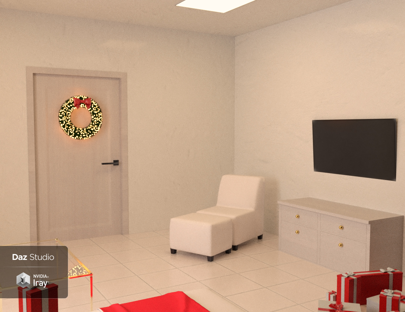 Modern Christmas Living Room by: Charlie, 3D Models by Daz 3D