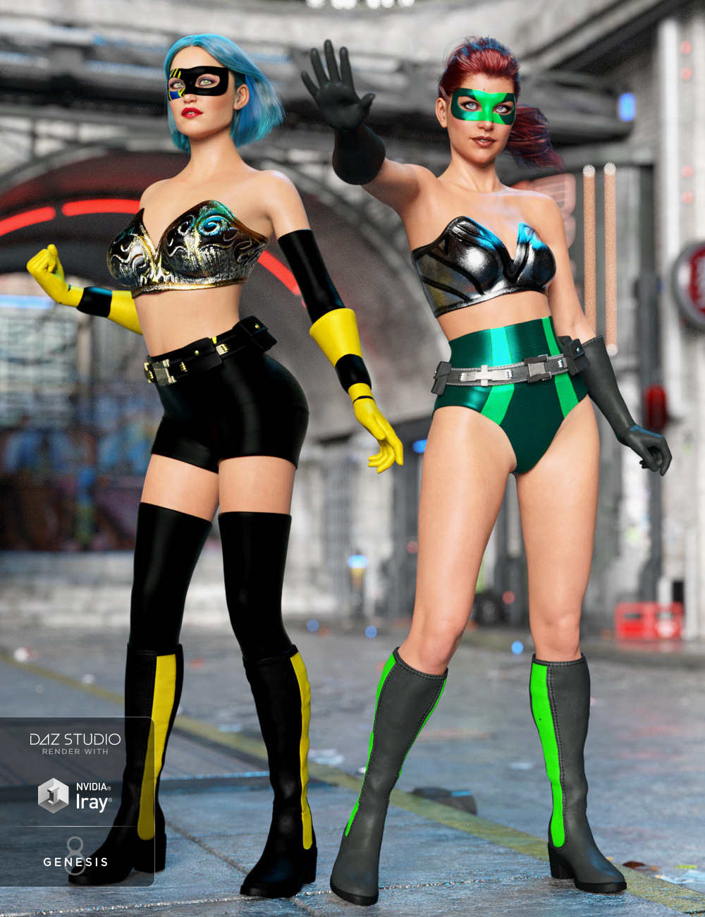 Marvelous Bodysuit Female Super Hero Textures by: Moonscape GraphicsShox-Design, 3D Models by Daz 3D