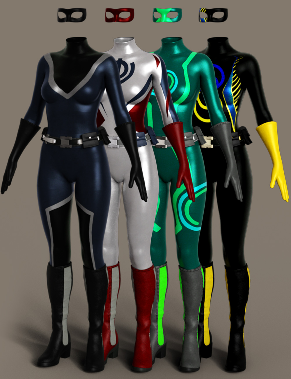 Marvelous Bodysuit Female Super Hero Textures by: Moonscape GraphicsShox-Design, 3D Models by Daz 3D