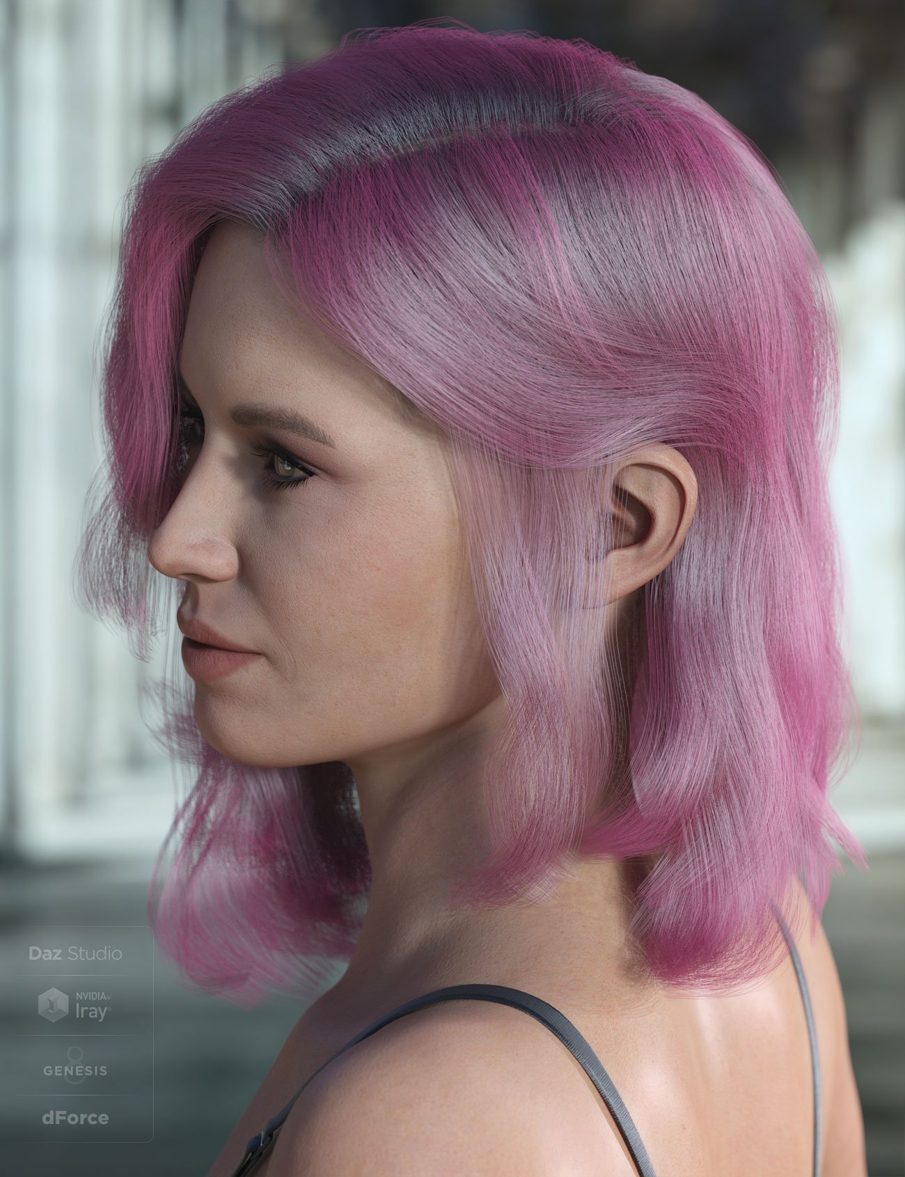 dForce Jay Hair for Genesis 3 and 8 Female(s)