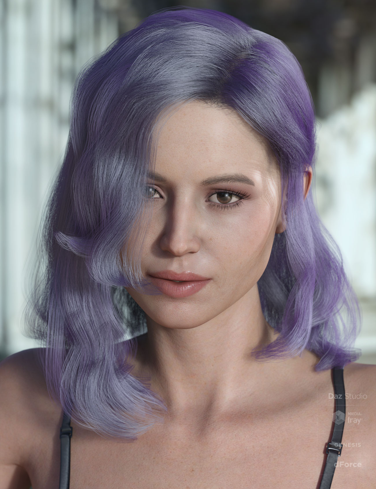 dForce Jay Hair for Genesis 3 and 8 Female(s) by: AprilYSH, 3D Models by Daz 3D