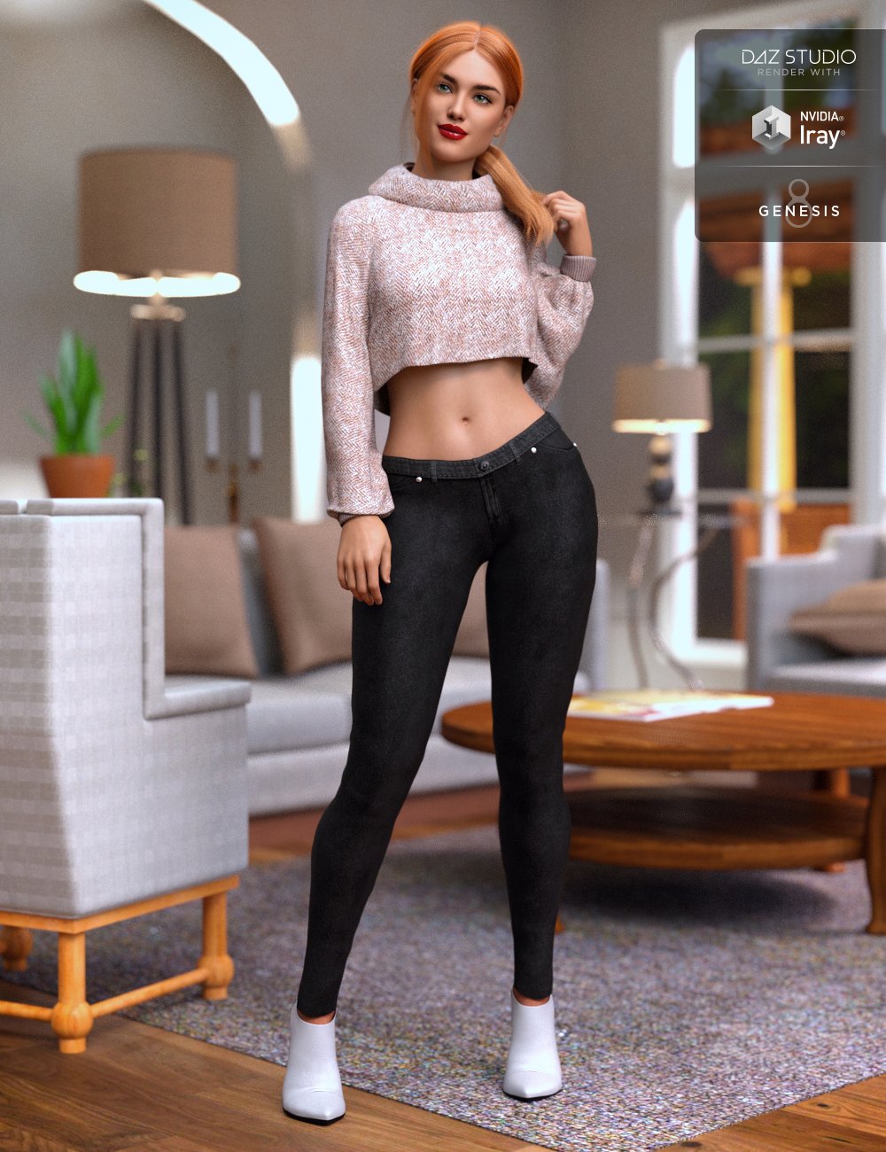 dForce Crop Sweater and Jeans Outfit for Genesis 8 Female(s) dForce Crop Sweater and Jeans Outfit for Genesis 8 Female(s) by: Barbara BrundonOziChick, 3D Models by Daz 3D