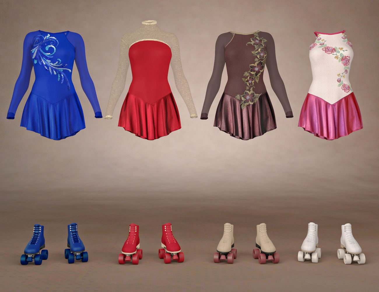 dForce Figure Skater Outfit Textures by: Sarsa, 3D Models by Daz 3D