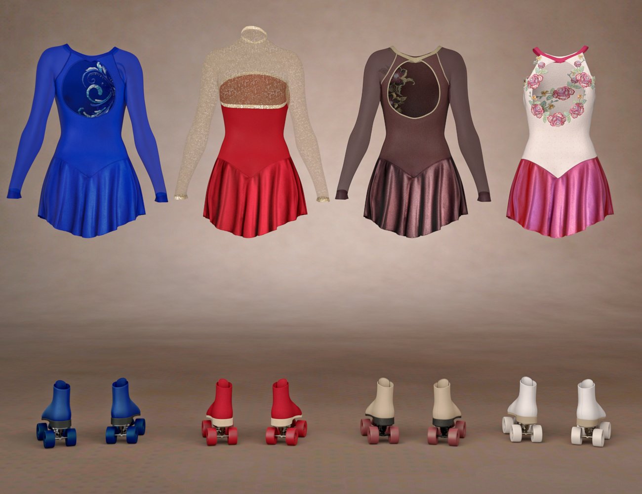 dForce Figure Skater Outfit Textures by: Sarsa, 3D Models by Daz 3D