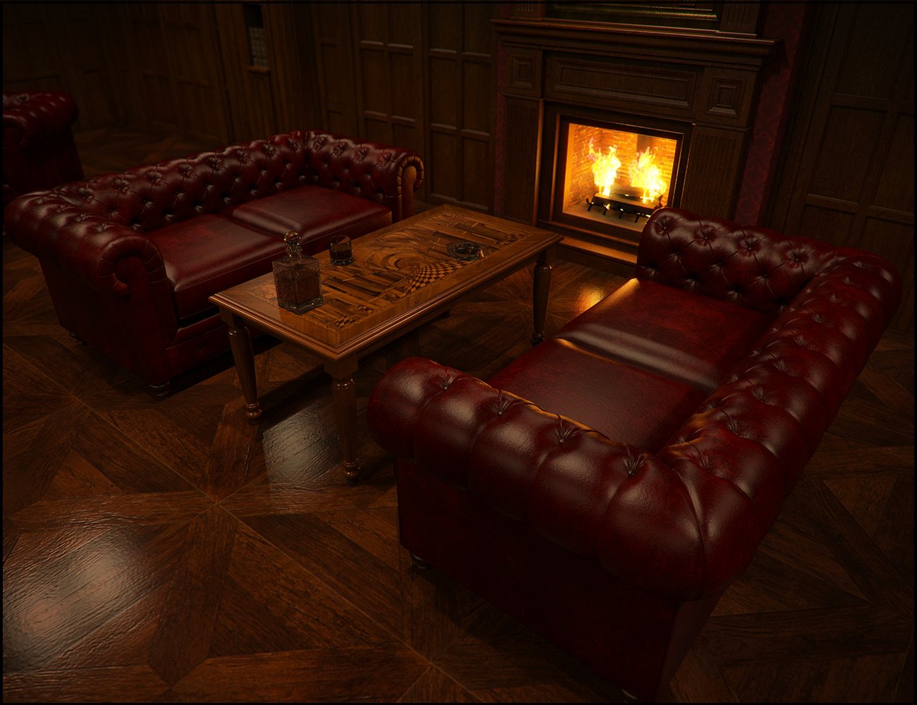 Gentlemen's Game Room Iray Addon by: , 3D Models by Daz 3D