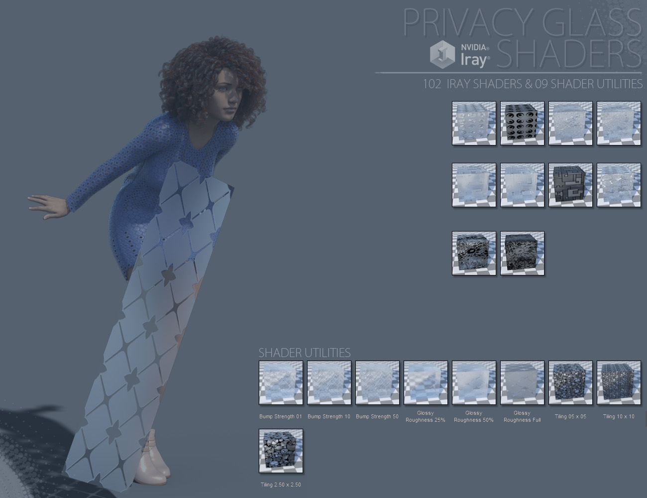 Privacy Glass Iray Shaders Privacy Glass Iray Shaders by: ForbiddenWhispers, 3D Models by Daz 3D
