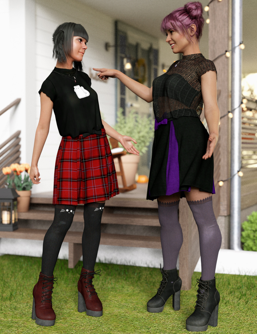 dForce Emo Style Outfit Textures by: , 3D Models by Daz 3D