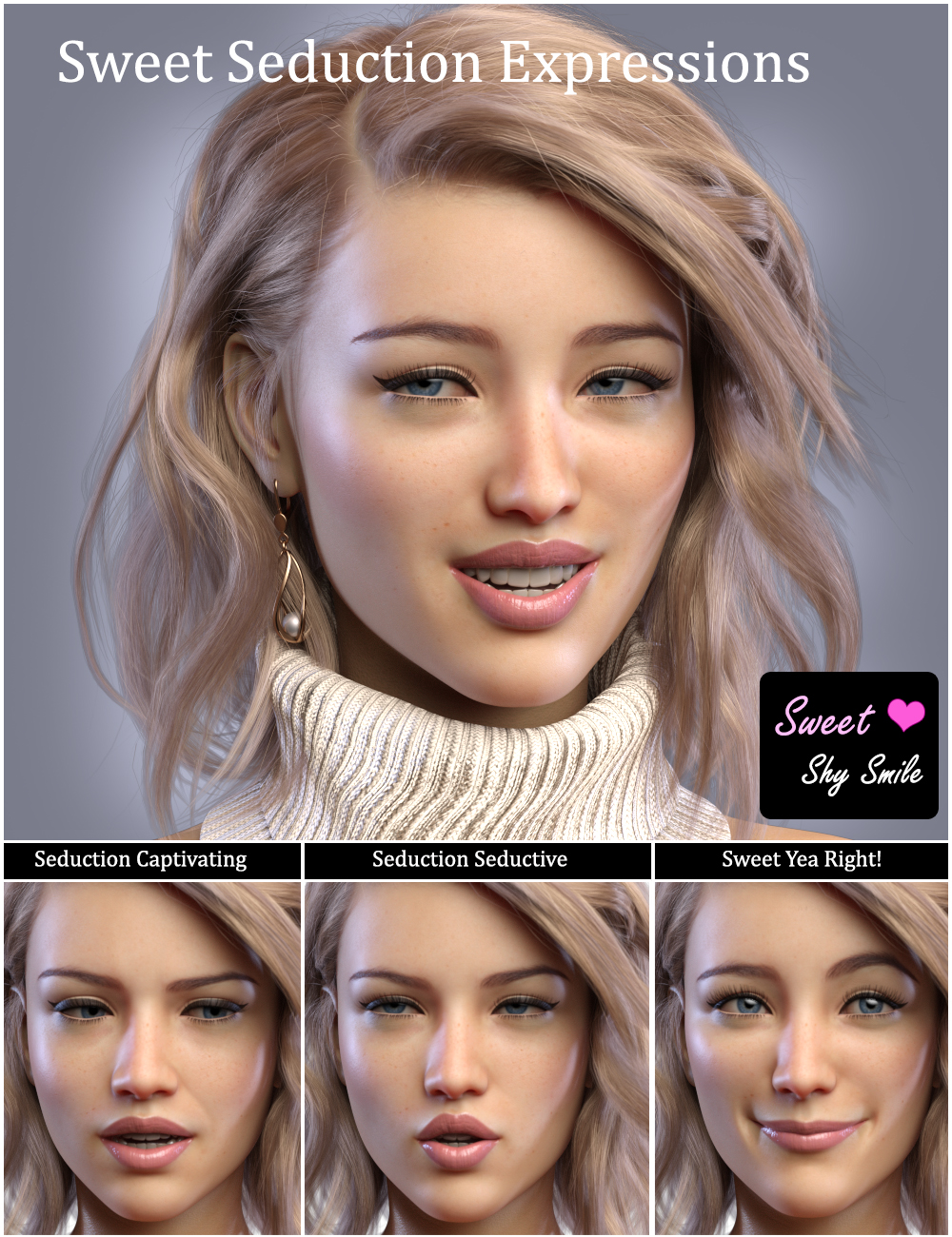 iV Sweet Seduction Expressions For Genesis 8 Female(s) by: i3D_LotusValery3D, 3D Models by Daz 3D