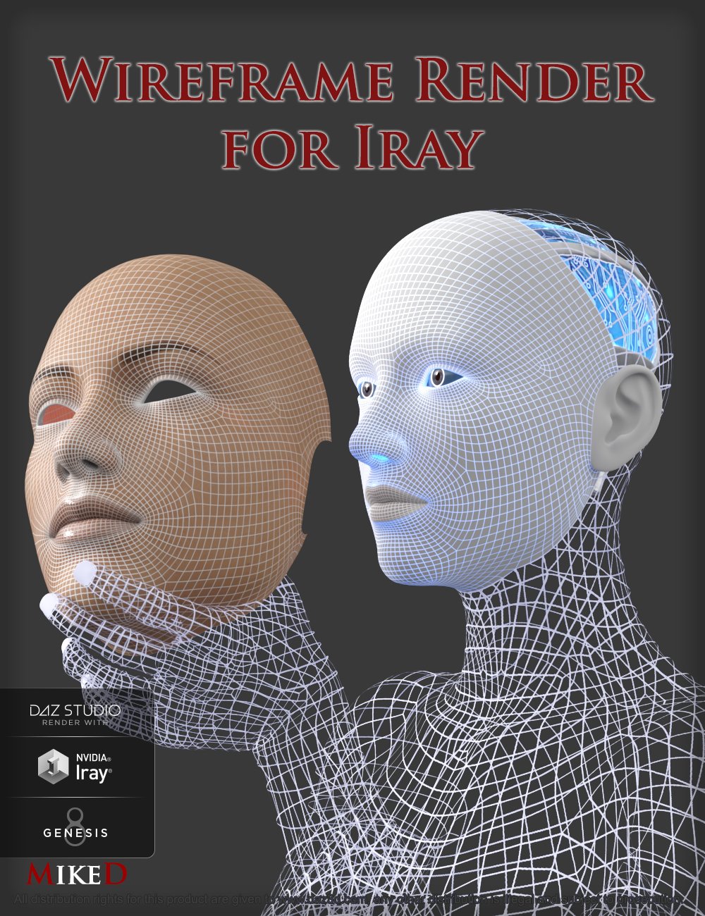 Wireframe Render for Iray by: MikeD, 3D Models by Daz 3D