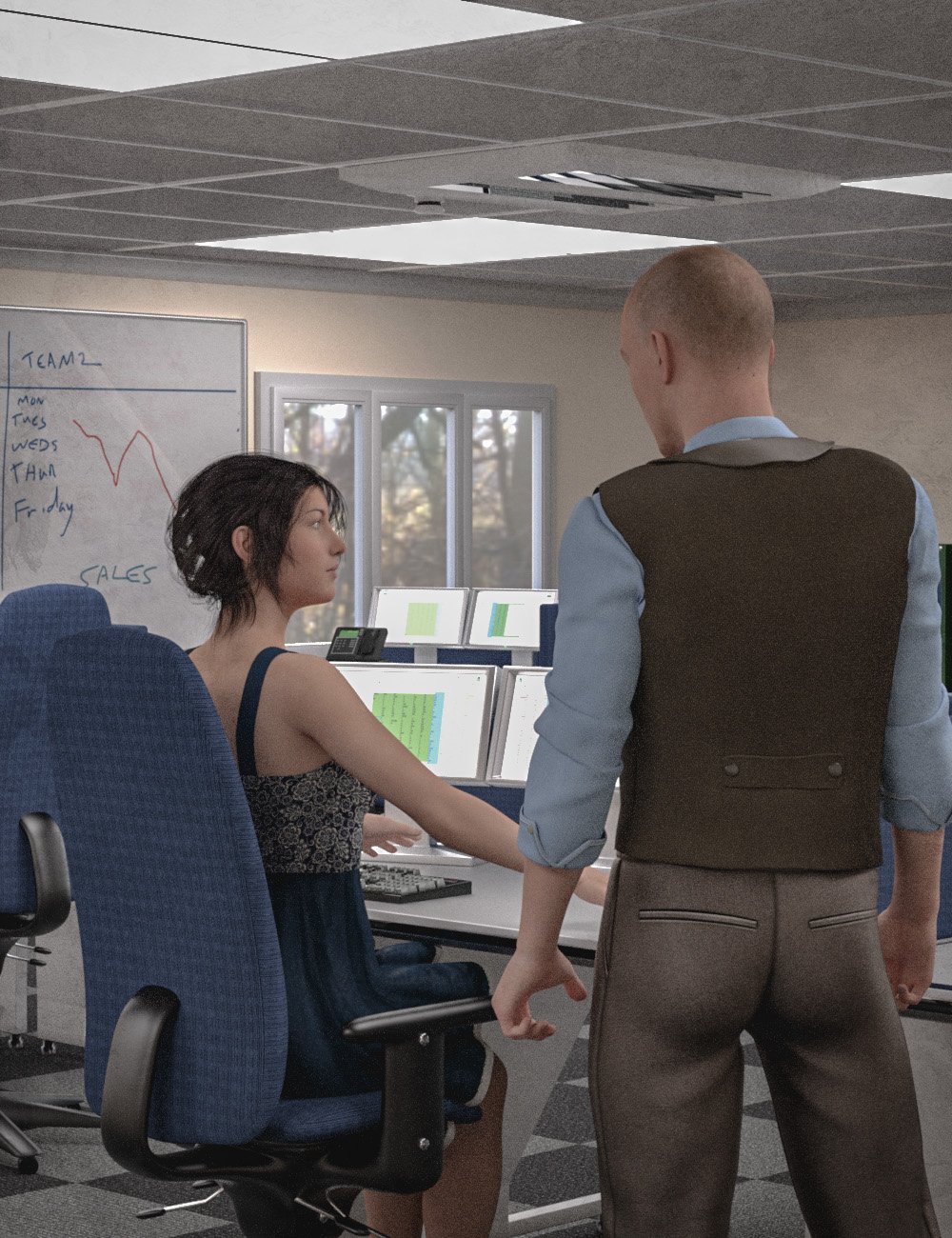 Open Office and Props by: Serum, 3D Models by Daz 3D