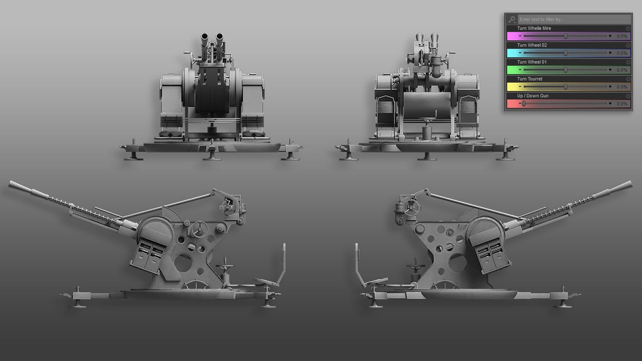 Artillery Machine Gun by: Mely3D, 3D Models by Daz 3D