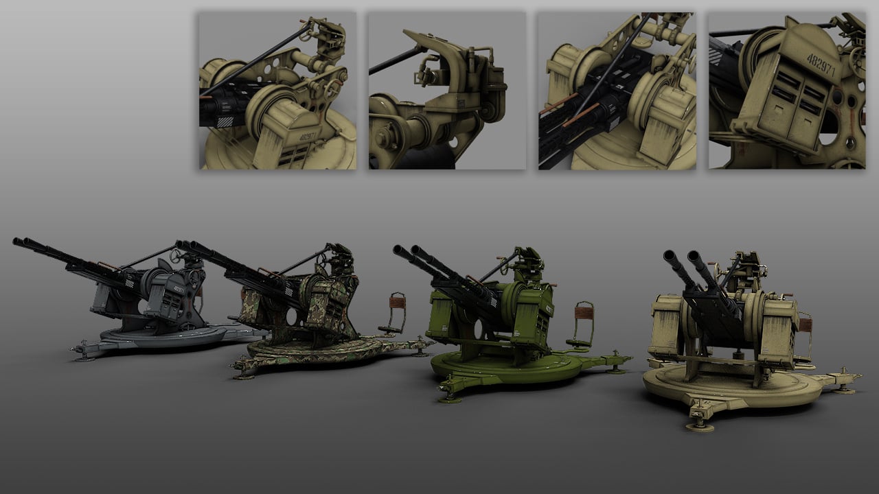 Artillery Machine Gun by: Mely3D, 3D Models by Daz 3D