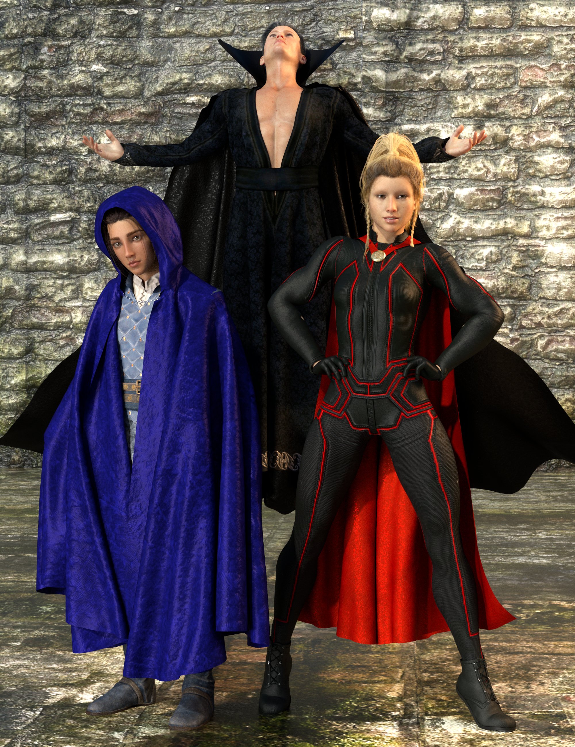 SY dForce Capes for Genesis 8 by: Sickleyield, 3D Models by Daz 3D