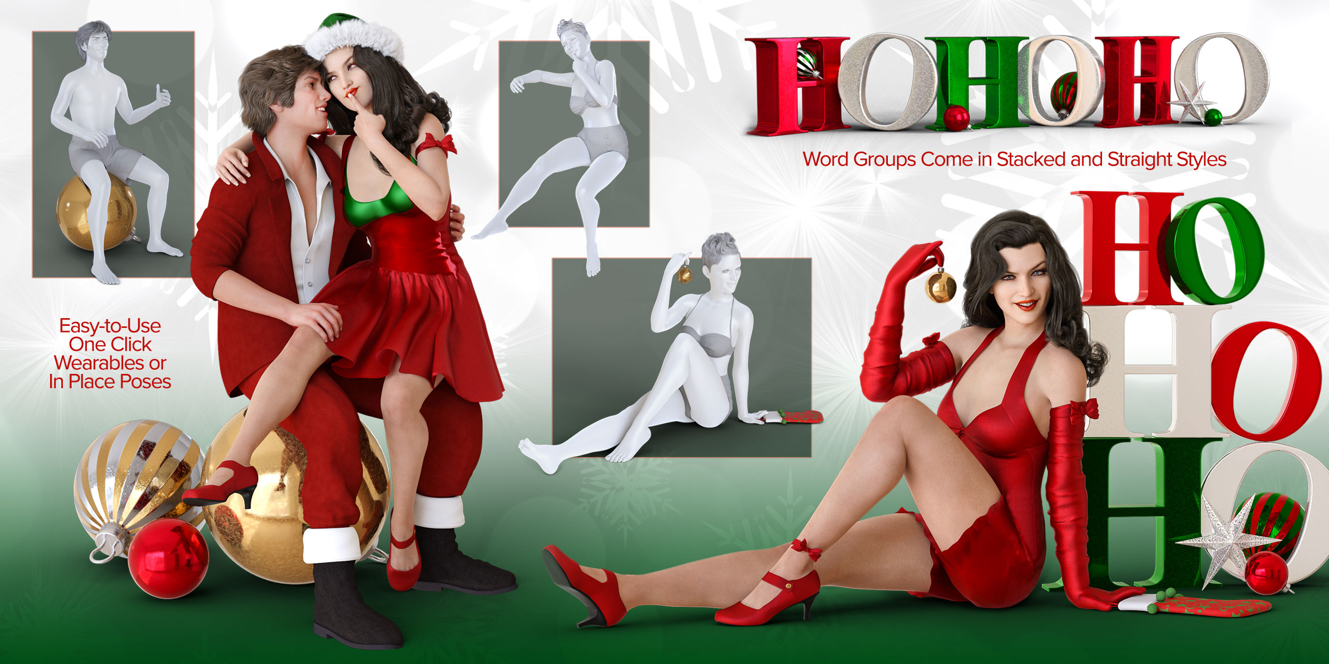 Christmas Props and Poses for Genesis 8 Male & Female by: Zai by DesignCG Boss, 3D Models by Daz 3D