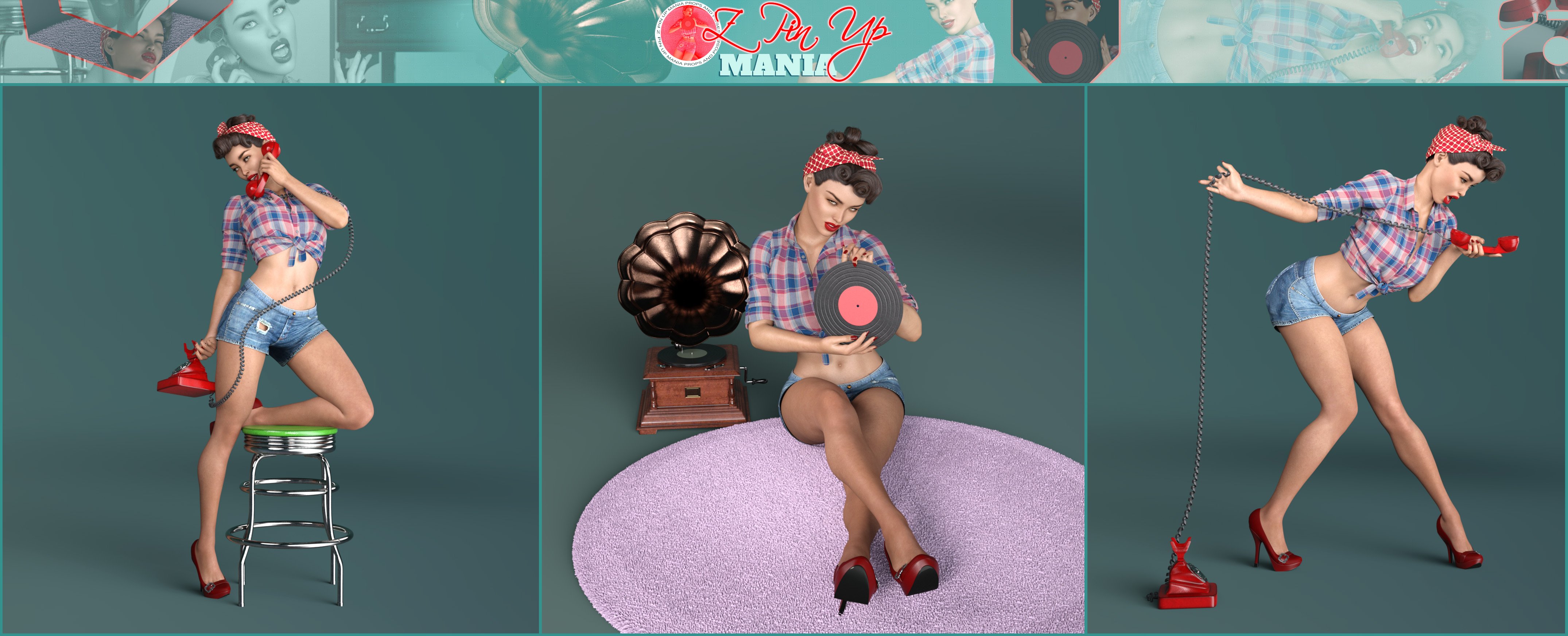 Z Pin Up Mania Props and Poses for Genesis 8 Female Z Pin Up Mania Props and Poses for Genesis 8 Female by: Zeddicuss, 3D Models by Daz 3D