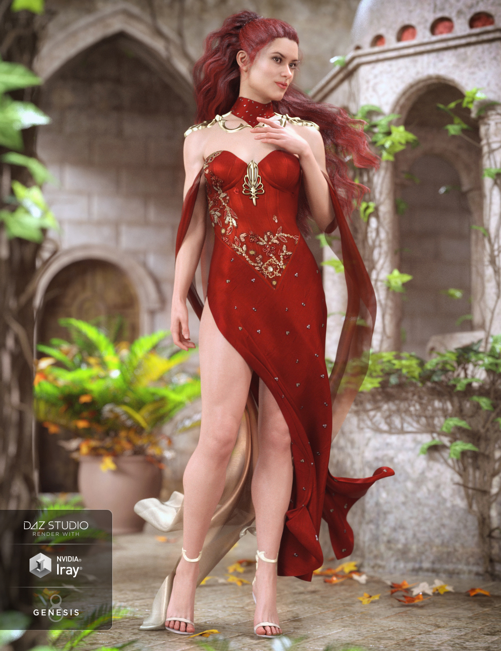 dForce Fantasy Cape Outfit for Genesis 8 Female(s) by: NikisatezSarsa, 3D Models by Daz 3D