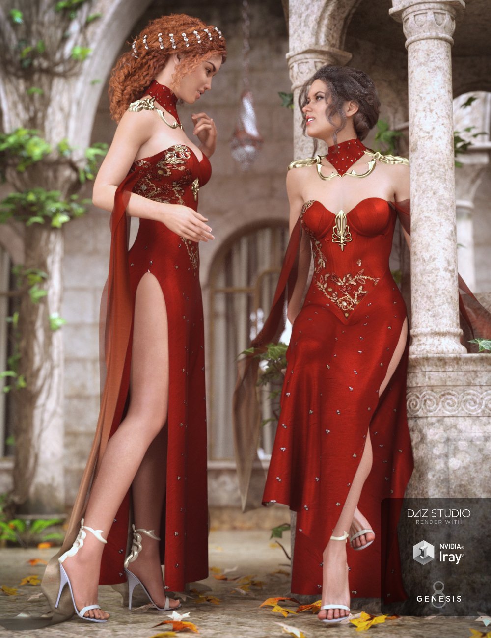 dForce Fantasy Cape Outfit for Genesis 8 Female(s) by: NikisatezSarsa, 3D Models by Daz 3D