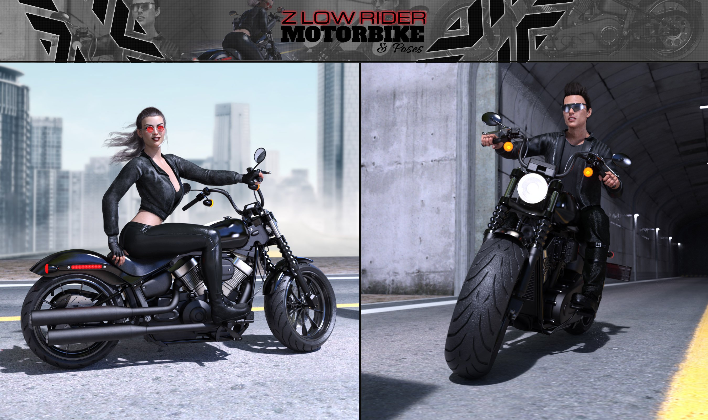 Z Low Rider Motorbike and Poses Z Low Rider Motorbike and Poses by: Zeddicuss, 3D Models by Daz 3D